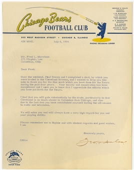 1954 George Halas Signed Letter (PSA/DNA)